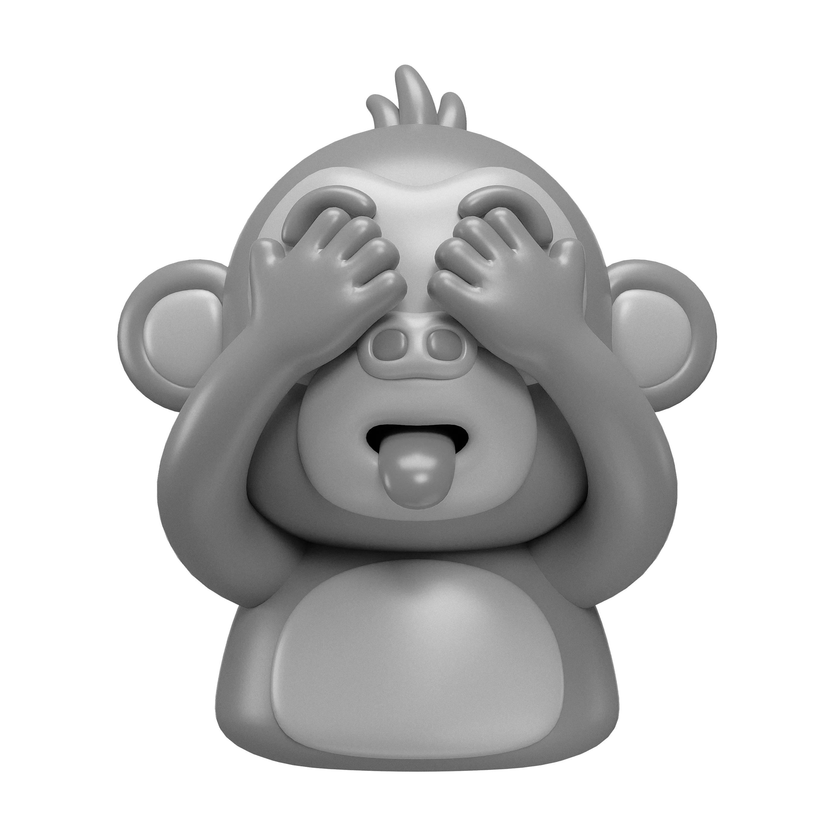 Mascote Mono com a mão no olho