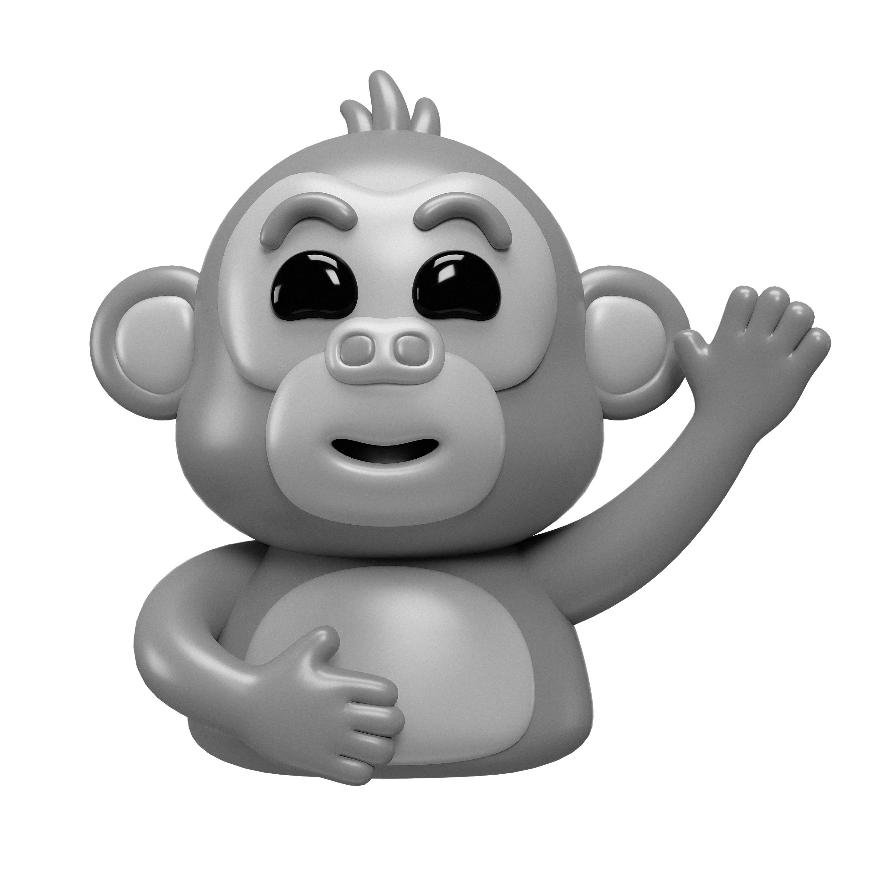 Mascote Mono acenando